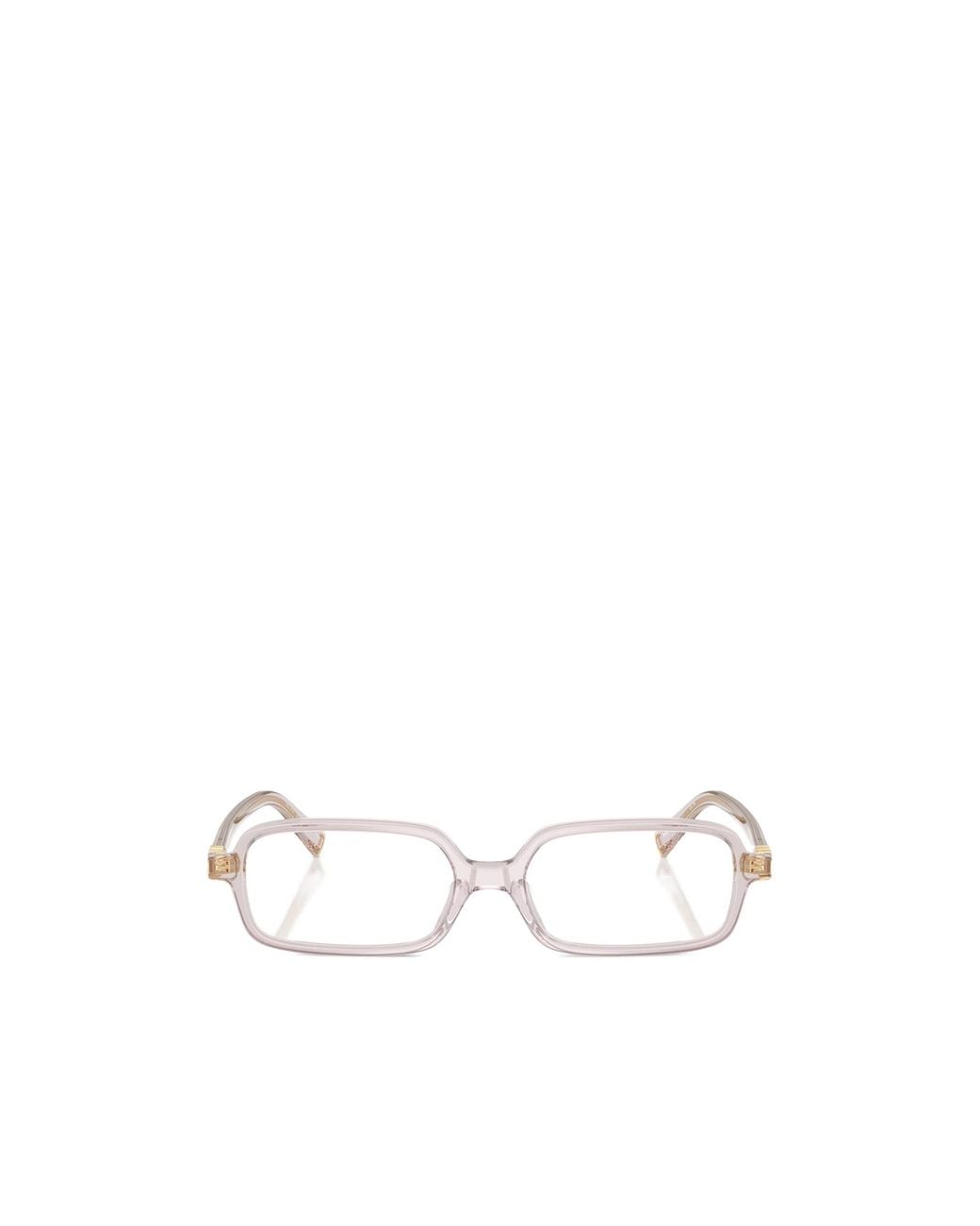 Miu Miu White Eyewear Miu Regard Pillow Frame Glasses