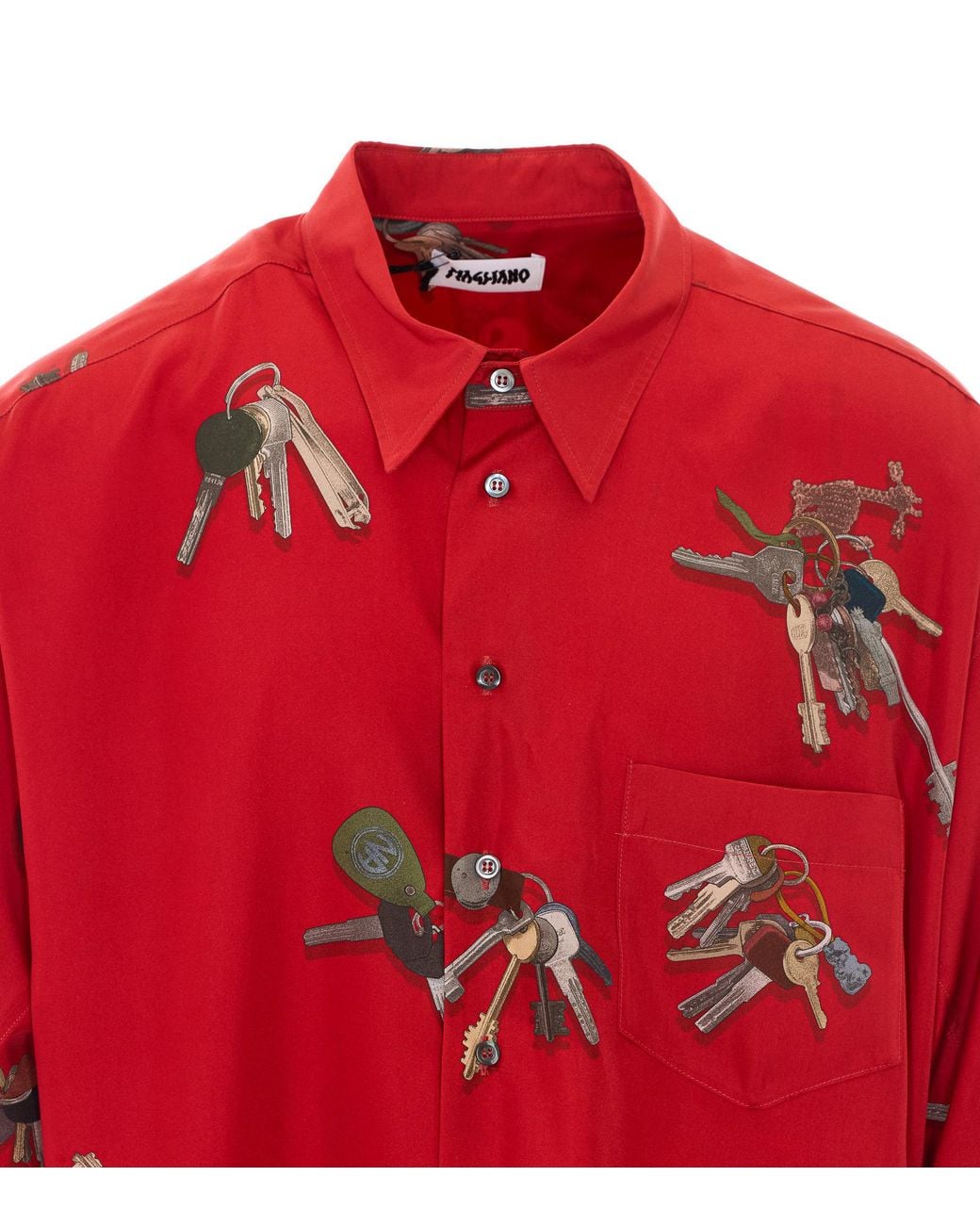 Magliano Red A Bunch Of Keys Printed Shirt for men