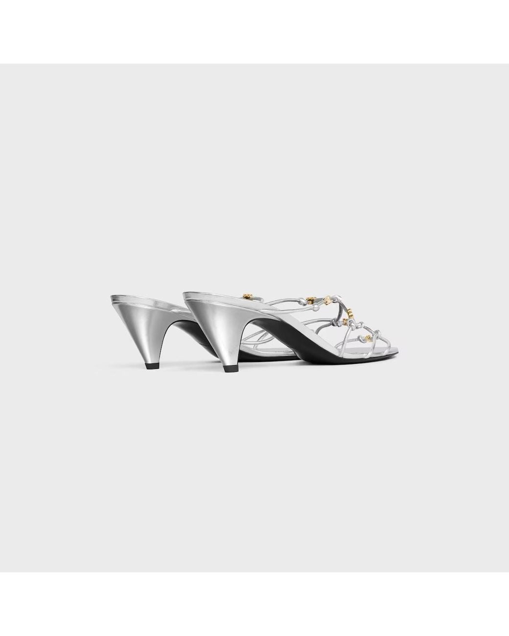 Céline White Uptown Heeled Mule