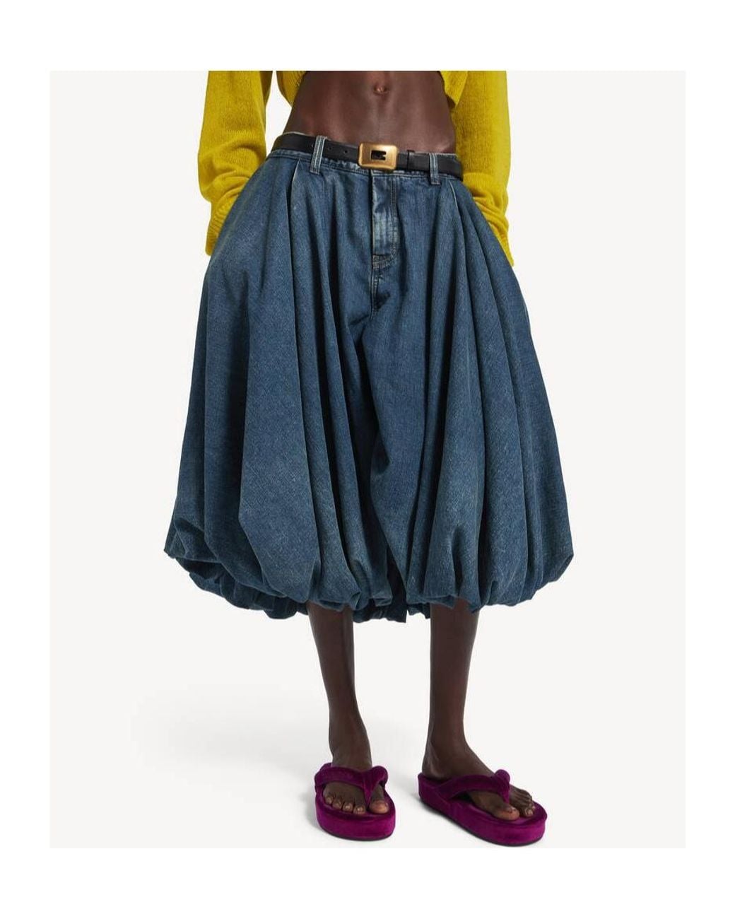 Balenciaga Blue Denim Balloon Shorts