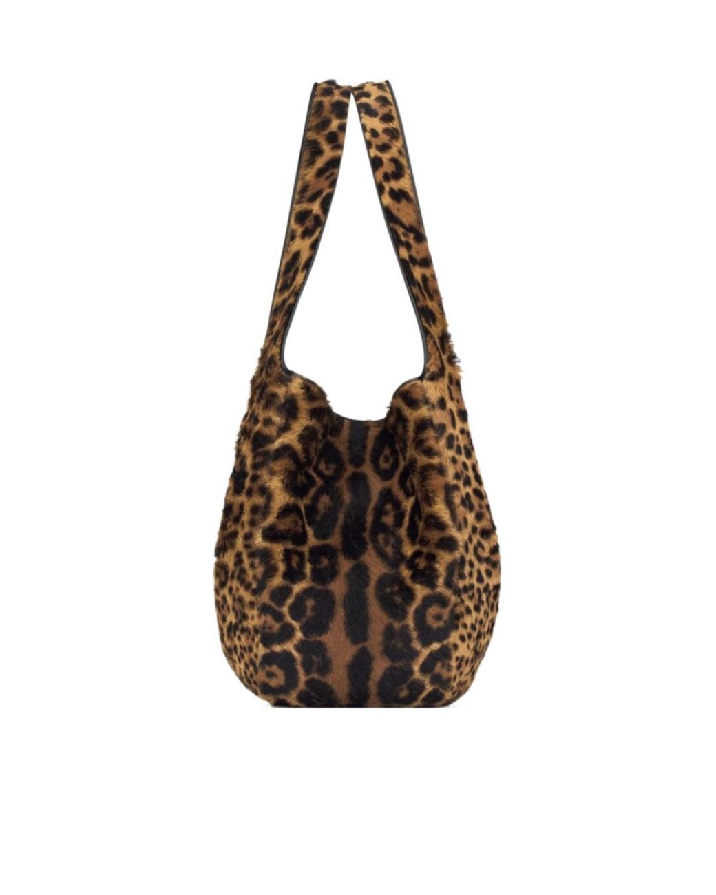 Saint Laurent Brown Le 5 À 7 Leopard Printed Tote Bag
