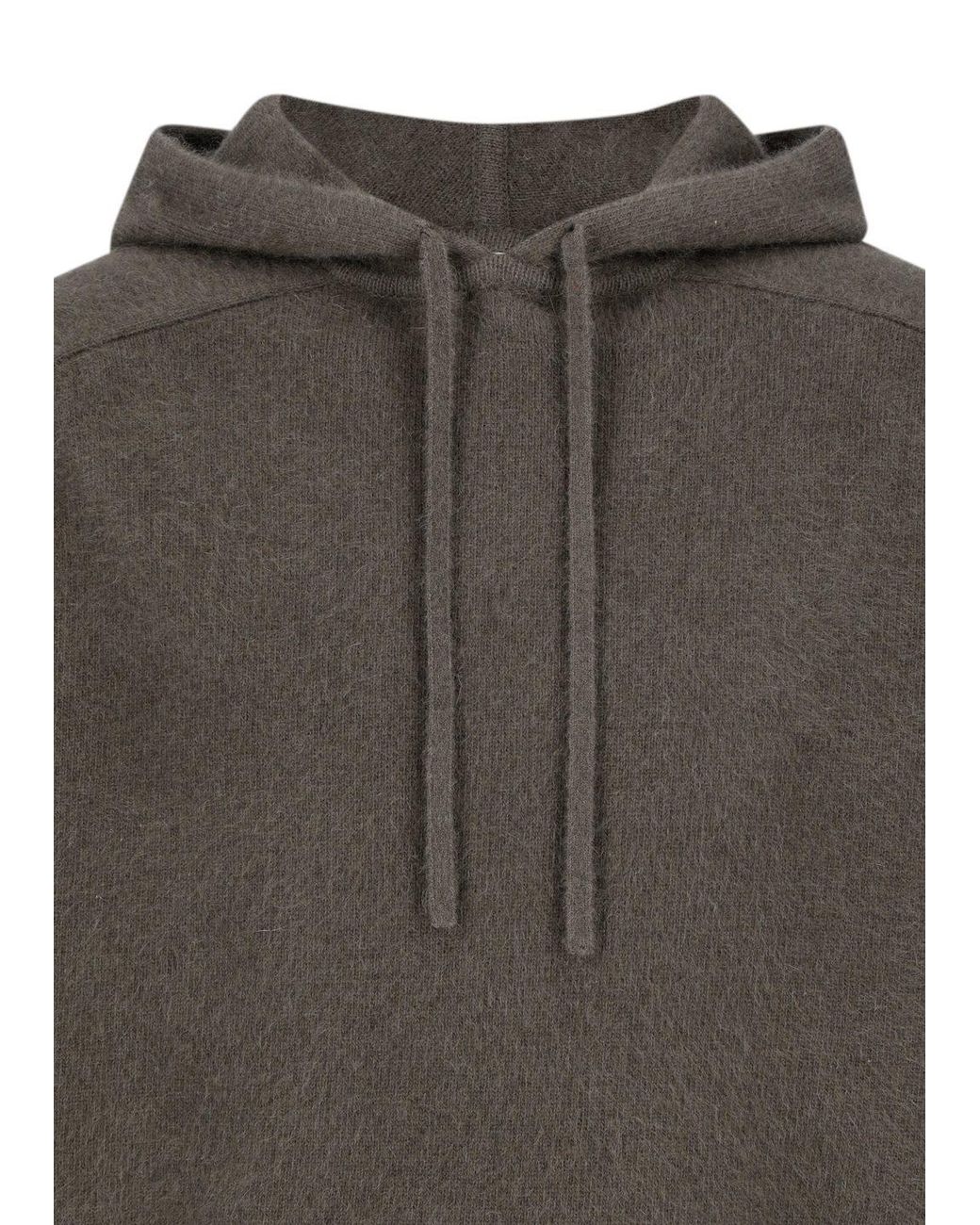 Amomento Gray Knitted Hoodie for men