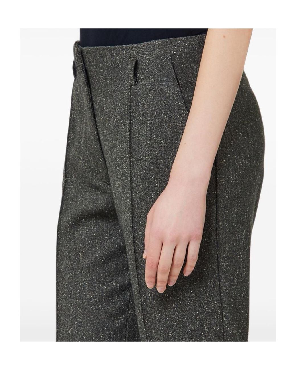 Liu Jo Gray Pressed-Crease Tailored Trousers