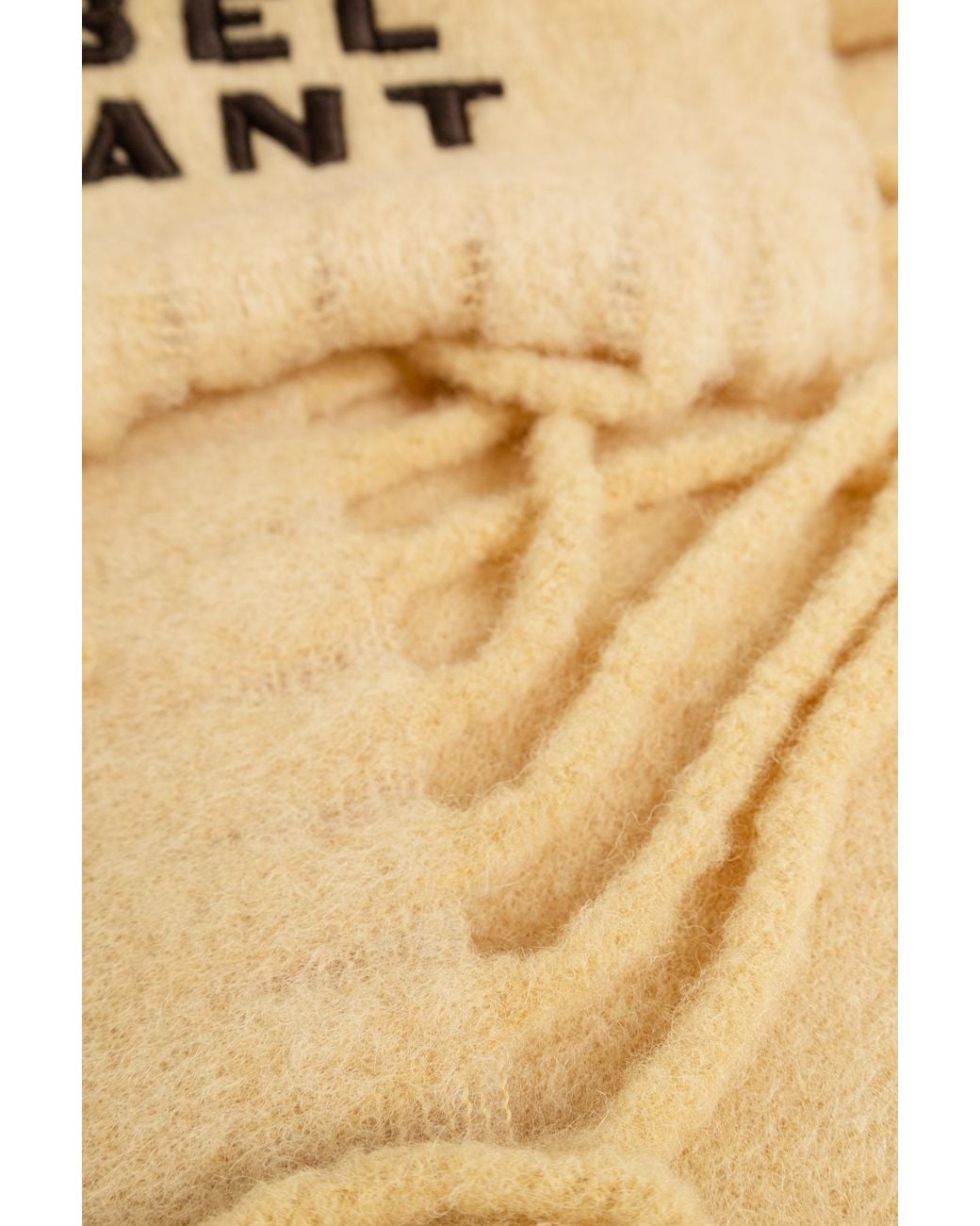Isabel Marant White Firny Logo Fringe Scarf