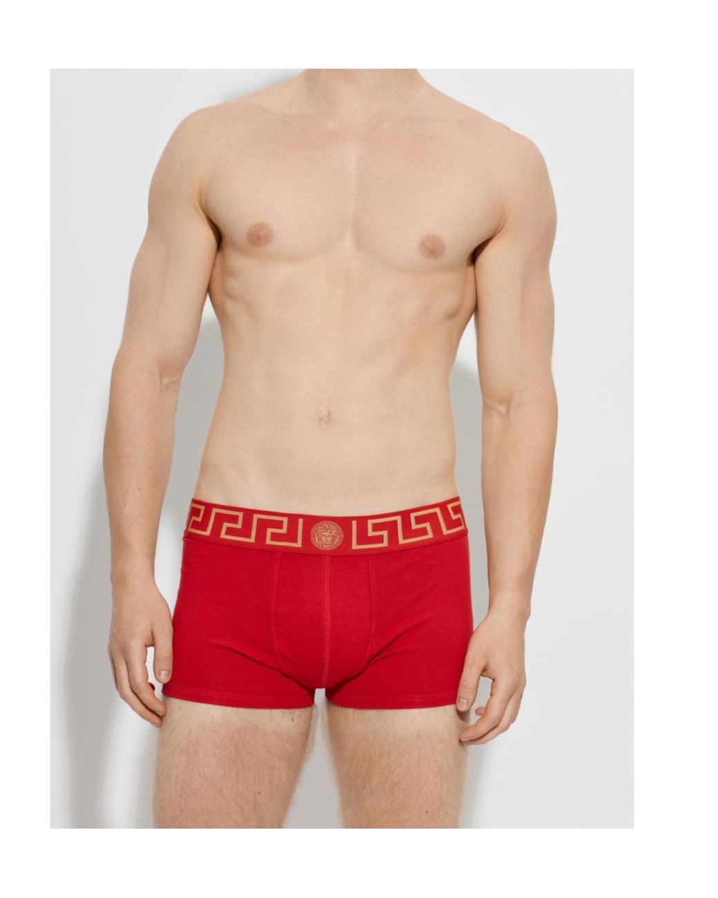 Versace Red Greca Logo Boxer Briefs for men