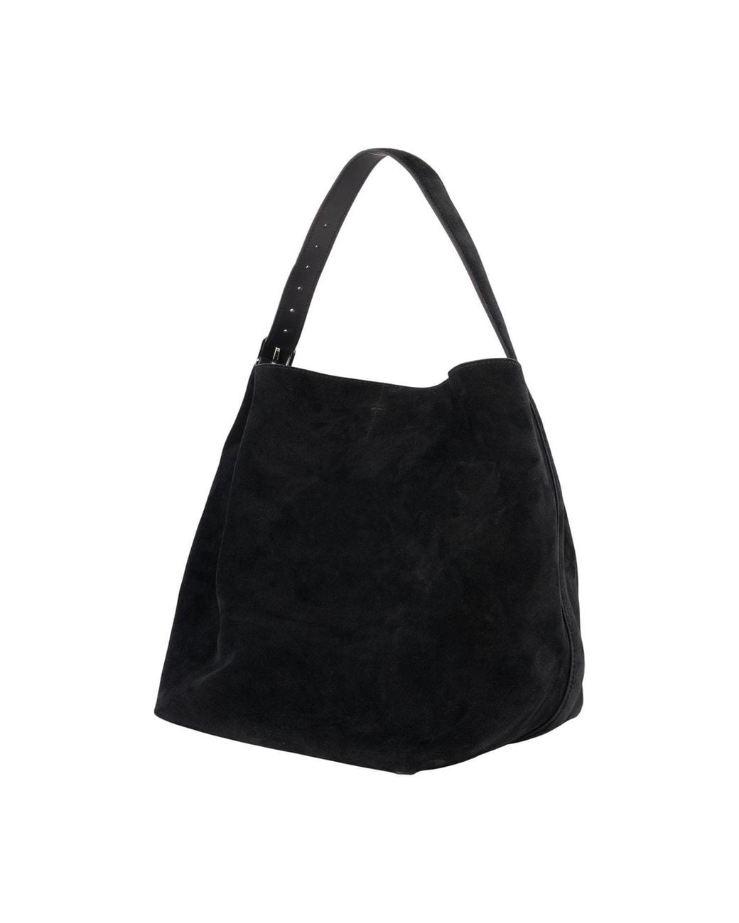 Totême Black Belted Suede Tote Bag
