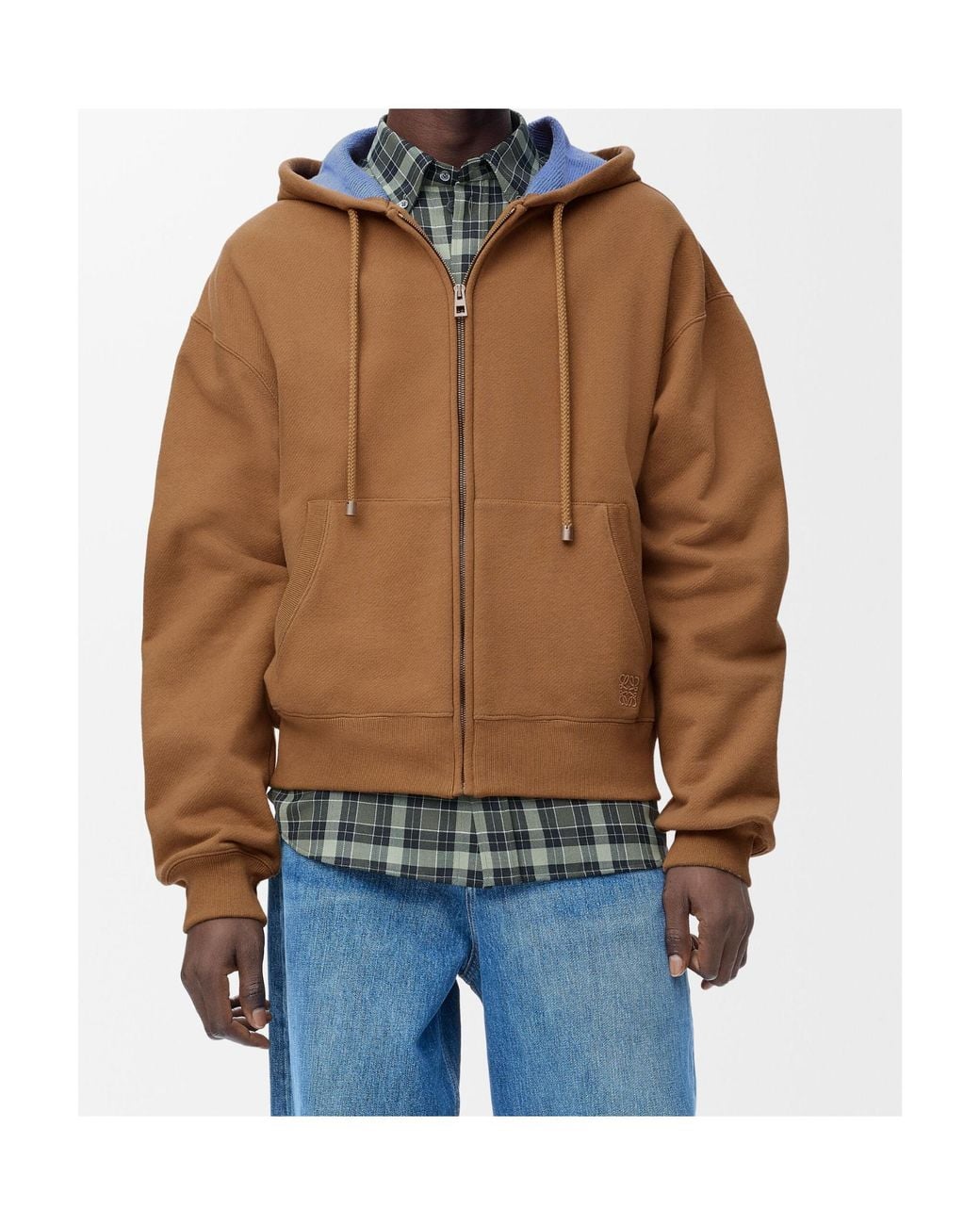 Loewe Brown Long-Sleeved Sweatshirt Jacket for men