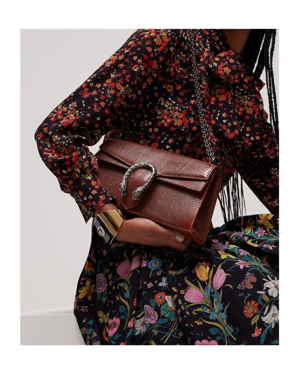 Gucci Brown Dionysus Lizard Medium Shoulder Bag