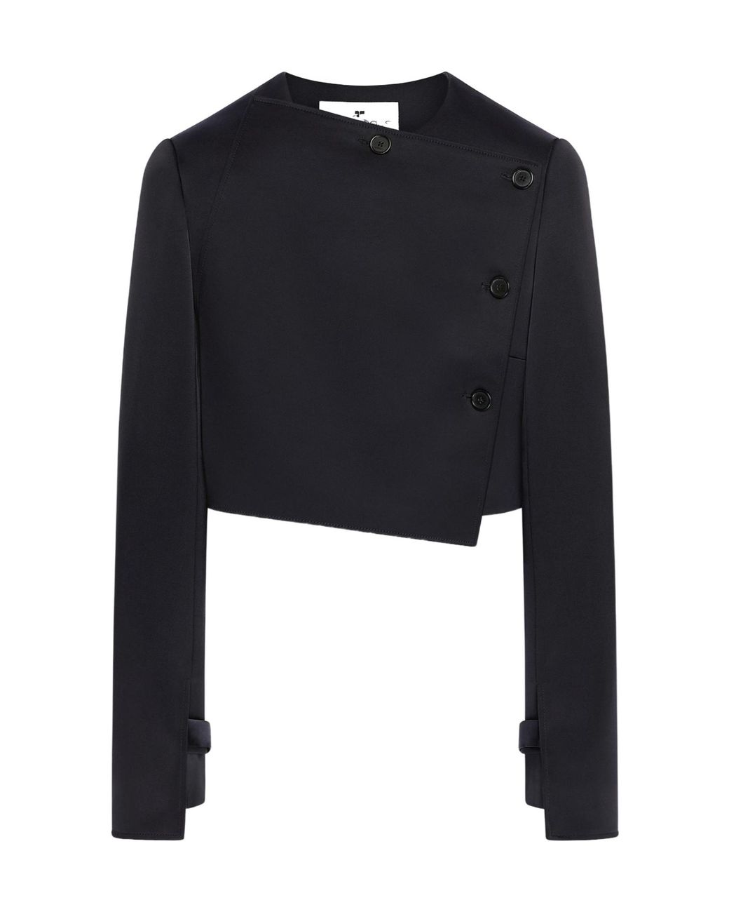 Courreges Black Oblique Satin Tailored Jacket