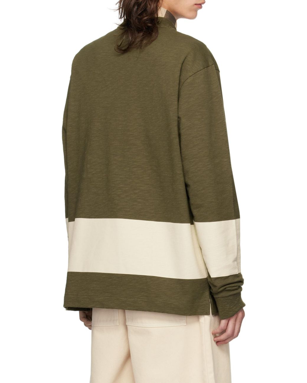 Burberry Green Ekd-Print Stripe-Detailed Crewneck Sweatshirt for men