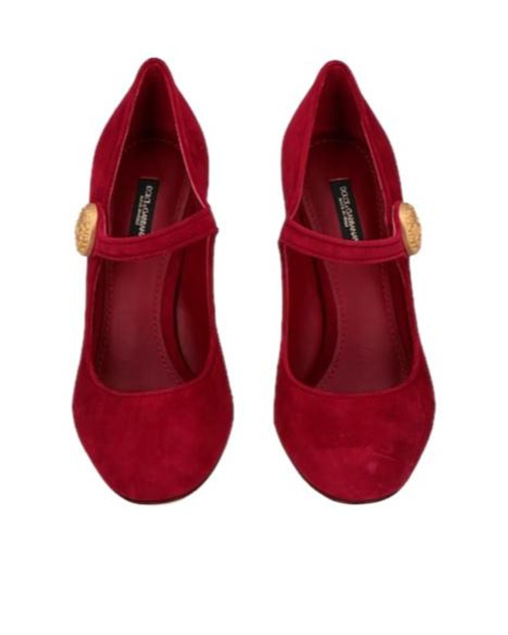 Dolce & Gabbana Red Roundtoe Mary Jane Flats
