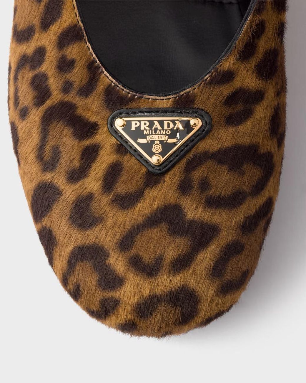 Prada Brown Printed Leather Ballerinas