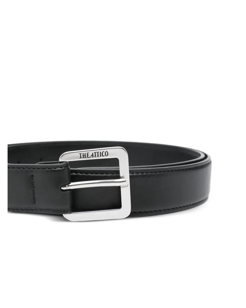 The Attico White The Logo Engraved Belt