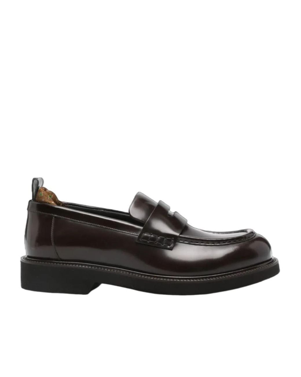 Etro Black Leather Penny Loafers for men