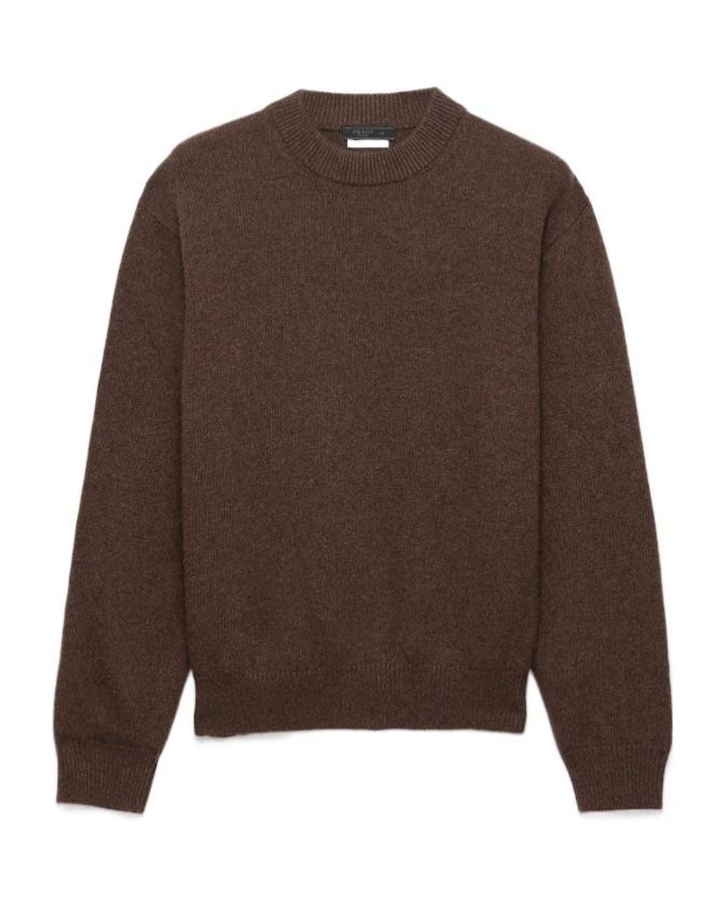 Prada Brown Re-Cashmere Crew-Neck Sweater for men