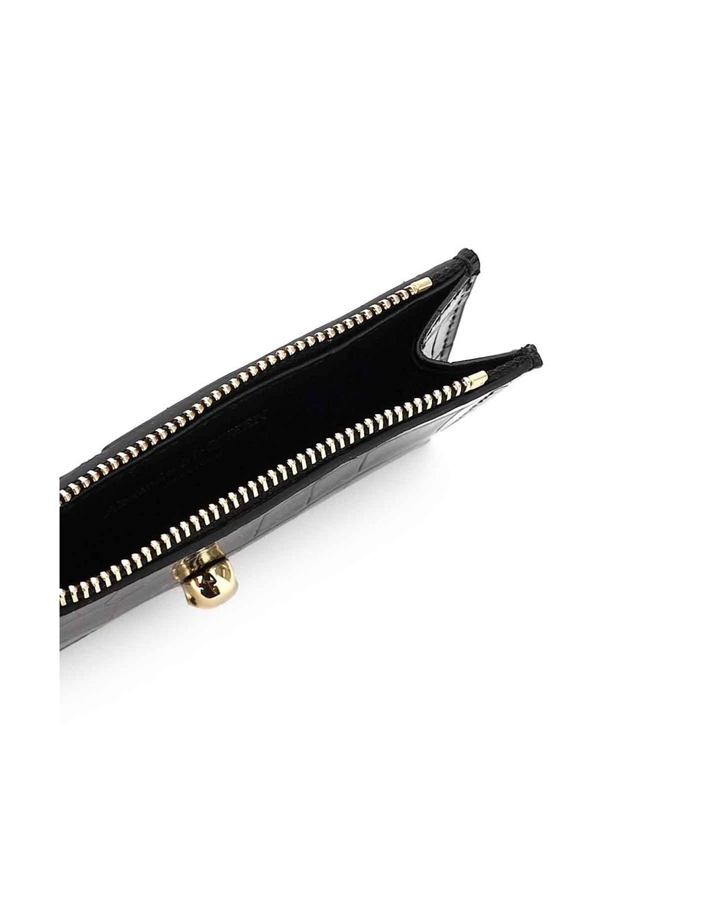 McQueen Black Skull Zipped Cardholder