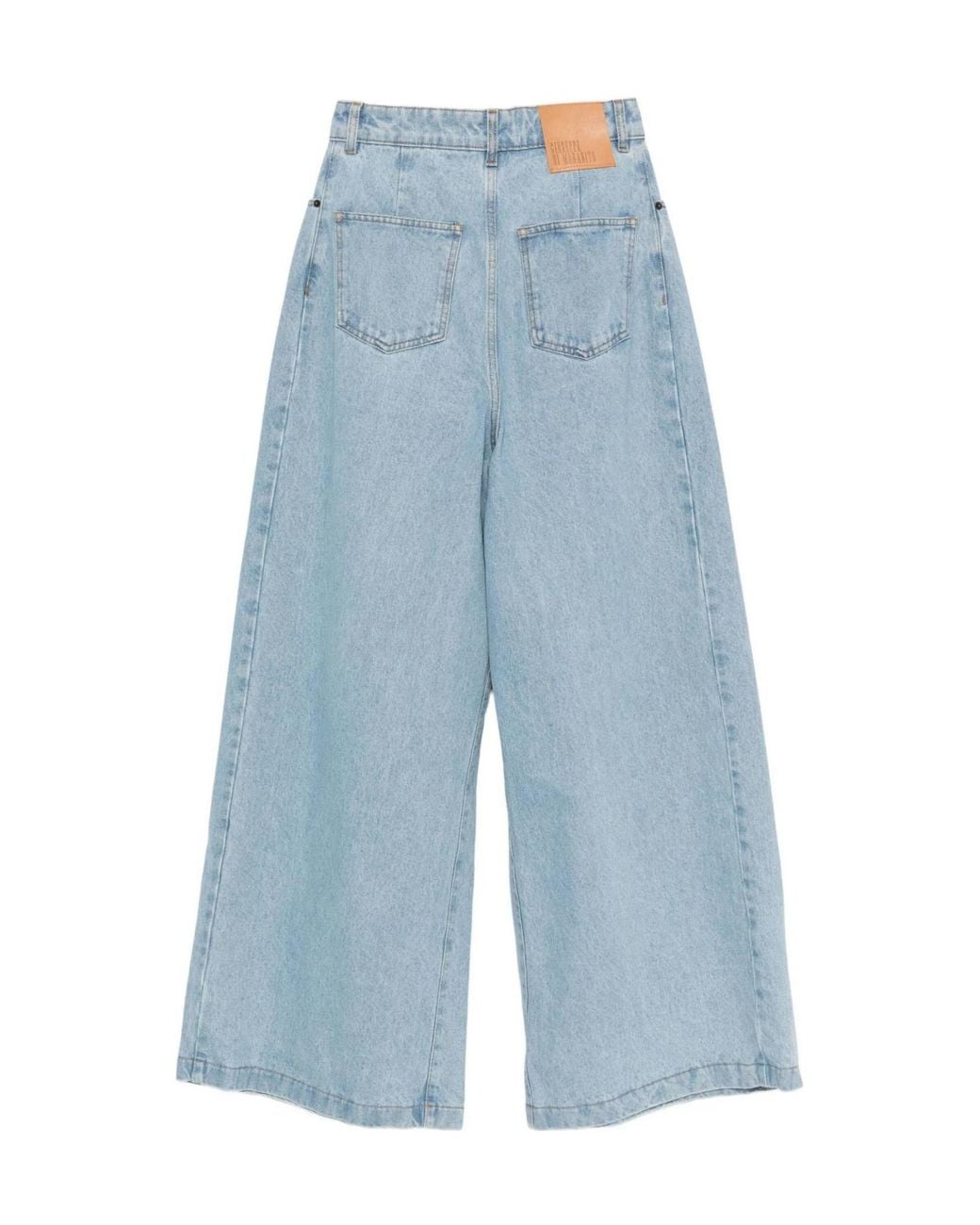 GIUSEPPE DI MORABITO Blue Pleated Wide-Leg Jeans