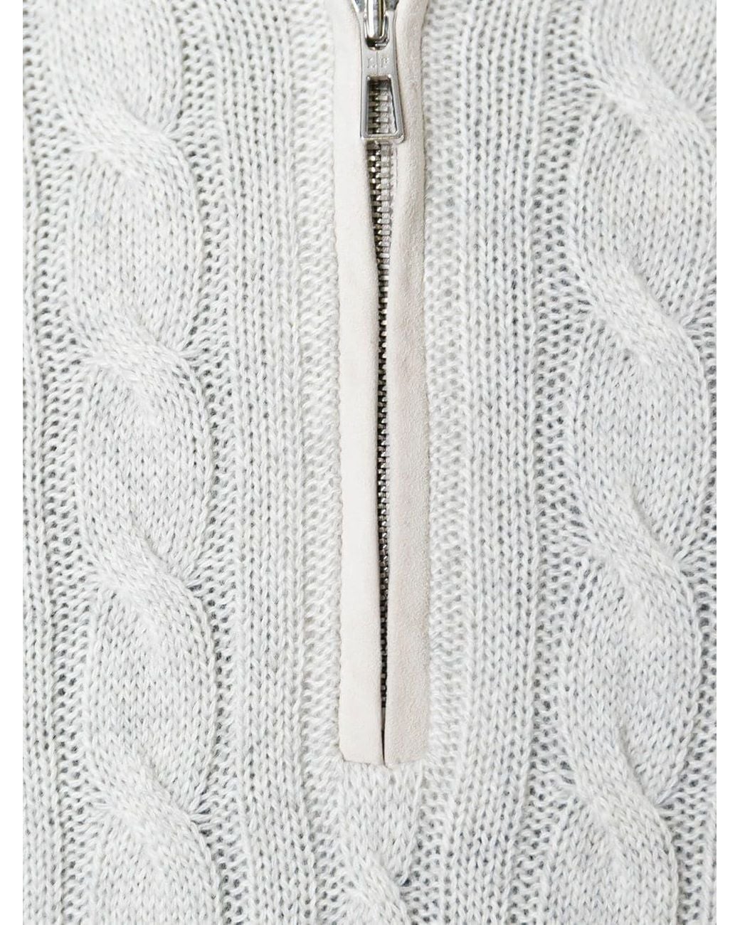 Loro Piana Gray Cable Knit Sweater for men