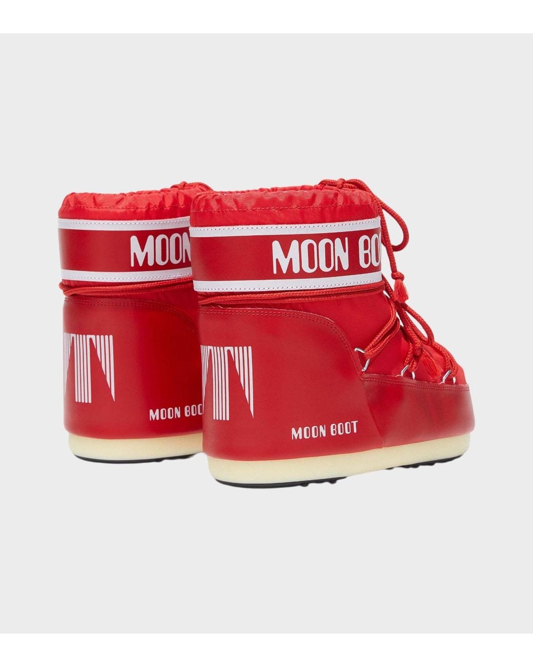 Moon Boot Red Round-Toed Ankle Boots