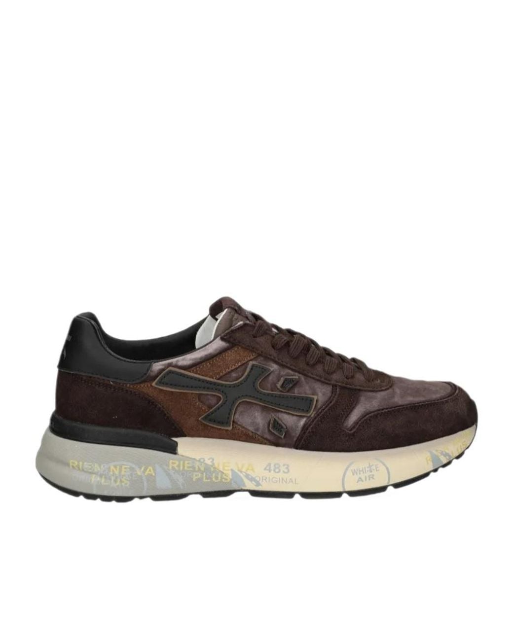 Premiata Brown Panelled Sneakers for men