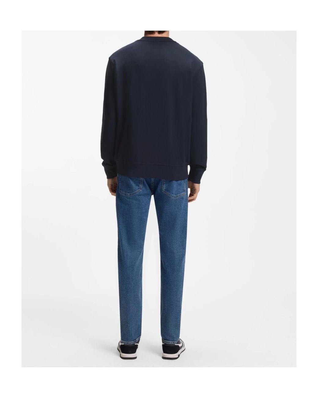 Boss Blue Boss Logo Embroidered Crewneck Sweatshirt for men