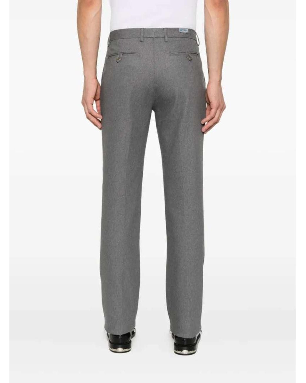 Etro Gray Roma Straight-Leg Tailored Trousers