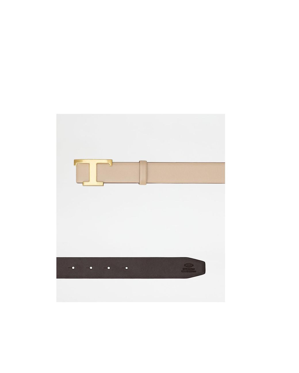 Tod's Natural T Timless Reversible Leather Belt