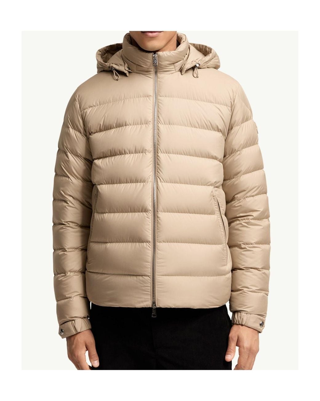Moncler Natural Arneb Zip-Up Hooded Padded Jacket for men