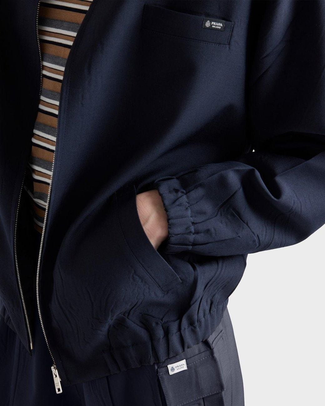 Prada Blue Mohair-Wool Blouson Jacket