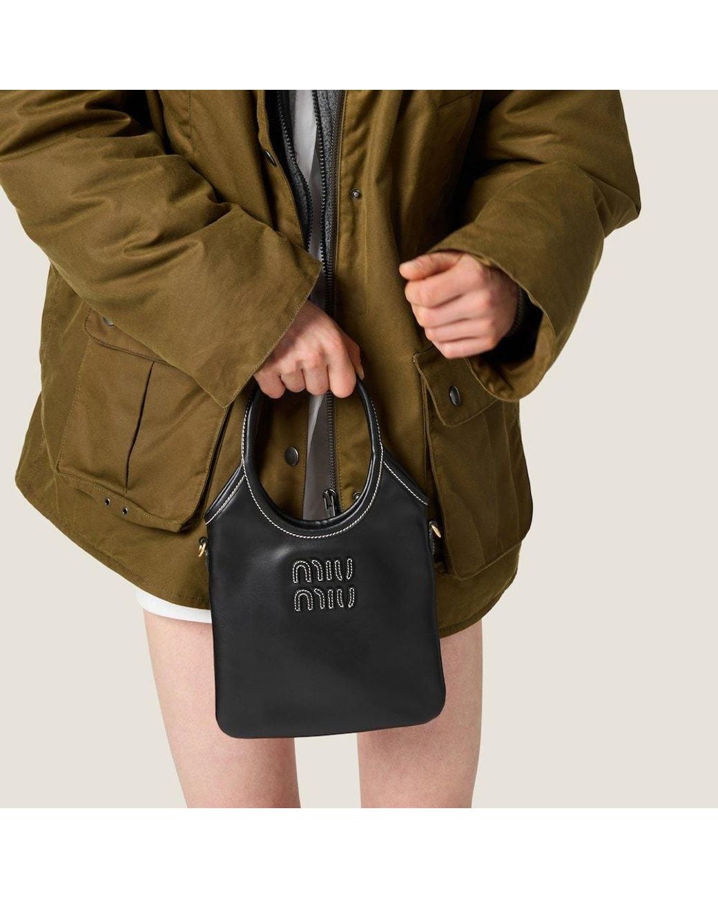 Miu Miu Black Ivy Leather Handbag