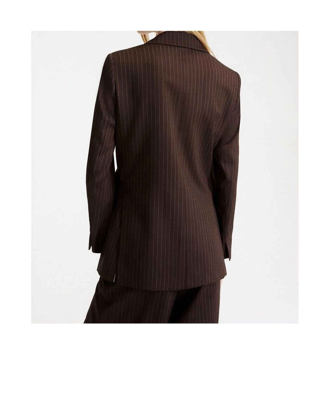 Marella Brown Striped Suit Jacket