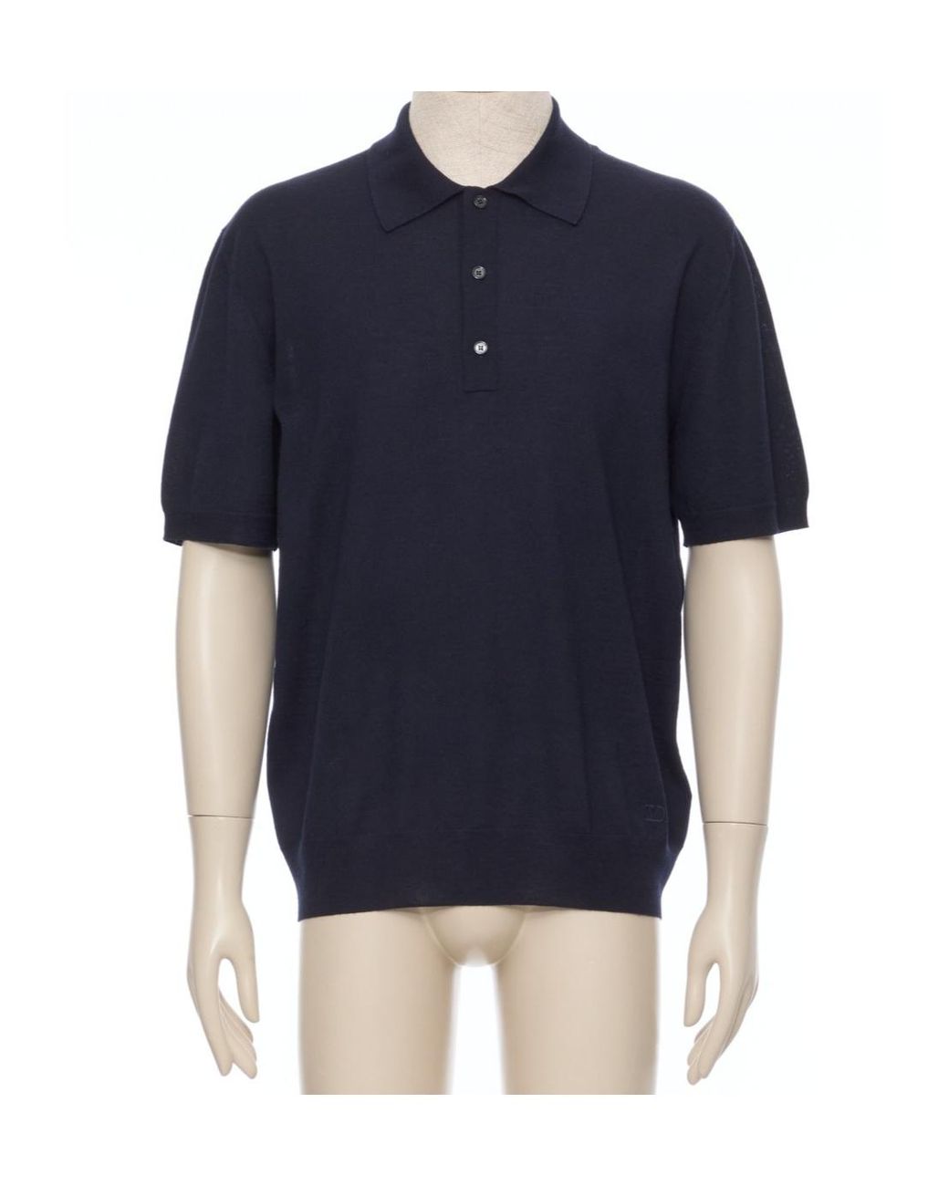 Valentino Blue Vlogo Embroidered Short-Sleeved Polo Shirt for men
