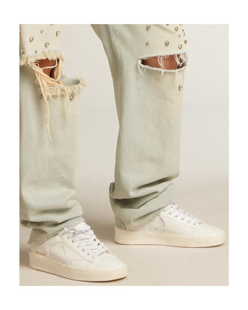 Golden Goose Deluxe Brand White Stardan Low-Top Sneakers