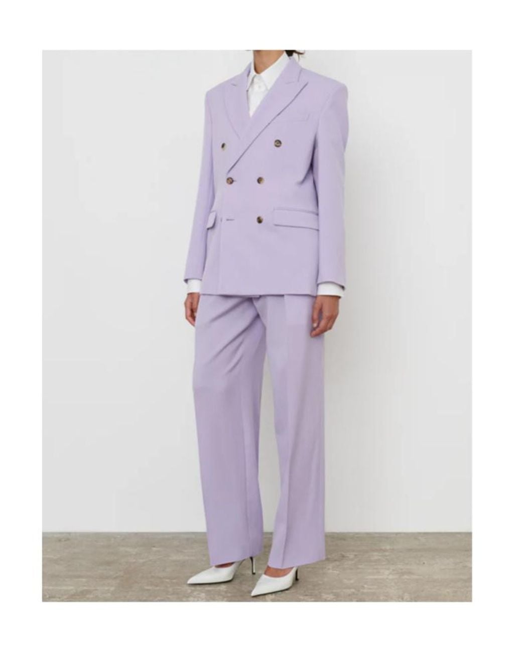 Wardrobe NYC Purple Double Breasted Tailored Blazer