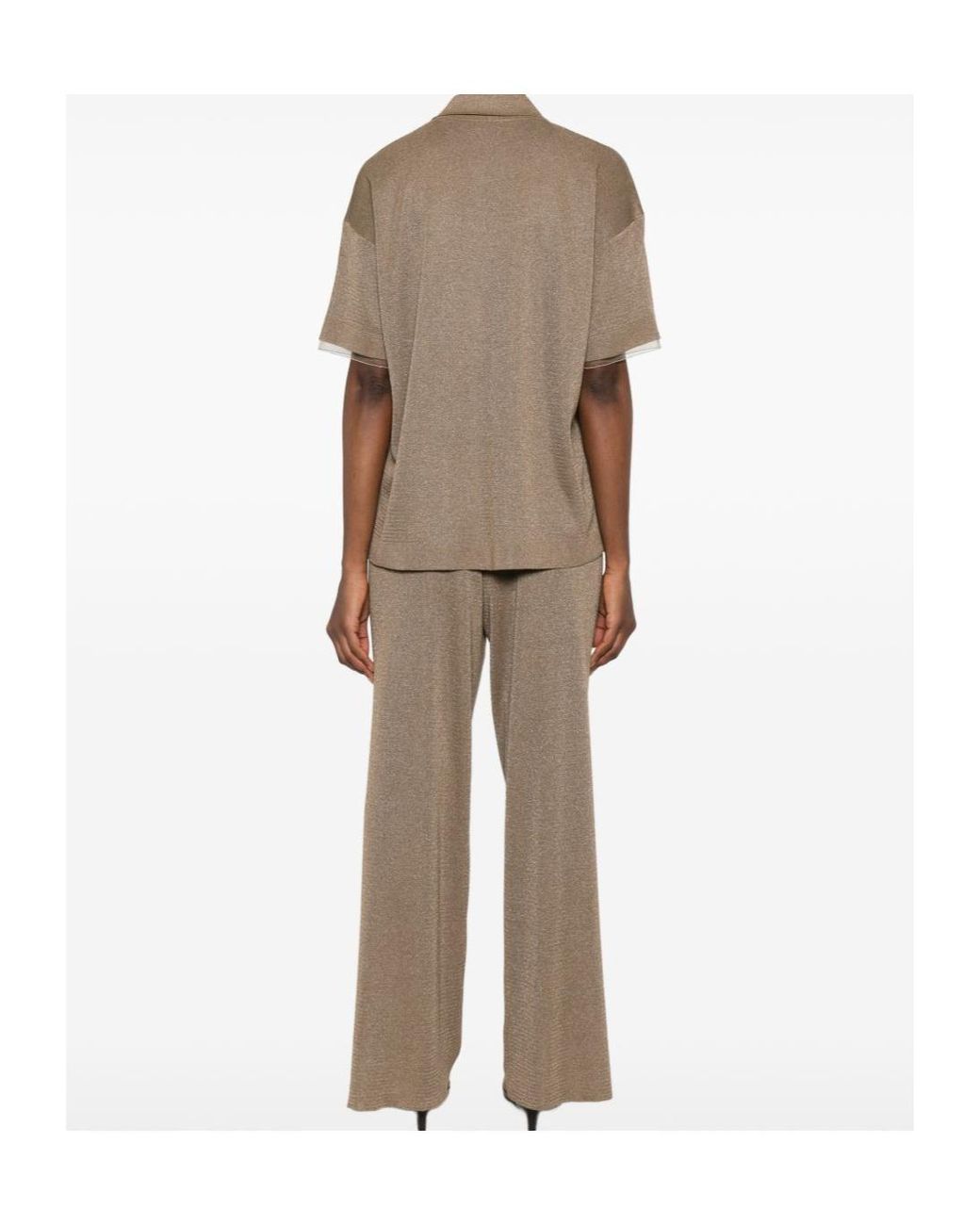 Fabiana Filippi Natural Polo Collar T-Shirt