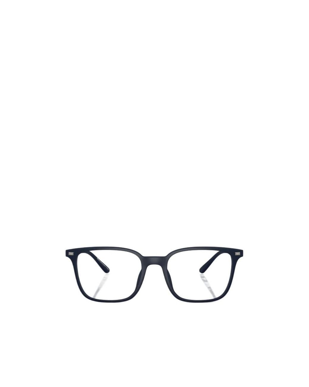 Emporio Armani White Square Frame Glasses for men