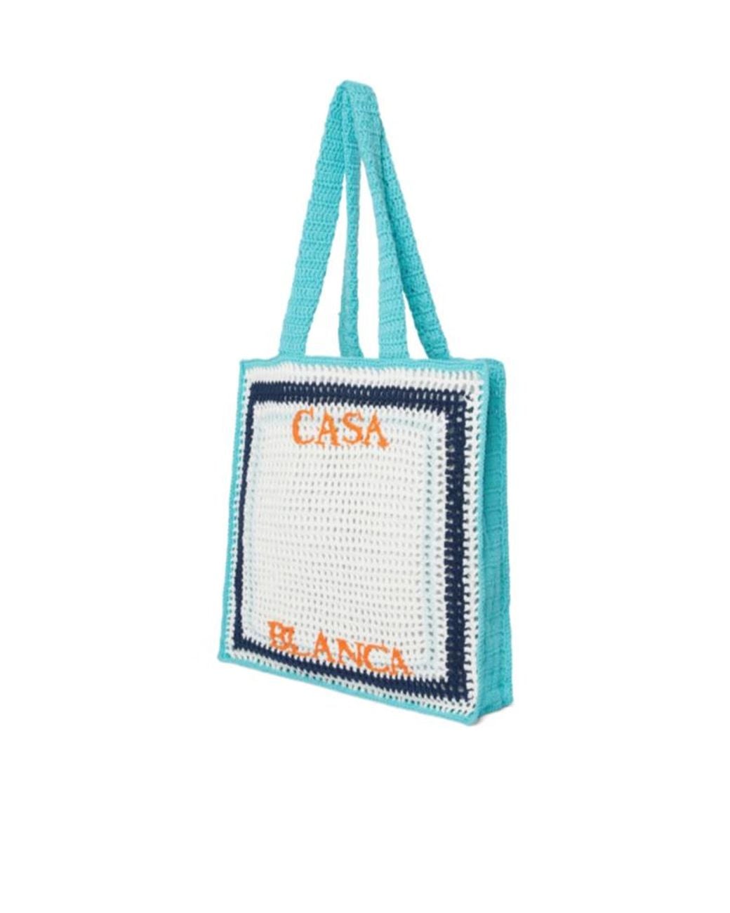 Casablanca Blue Stripe Crochet Bag for men
