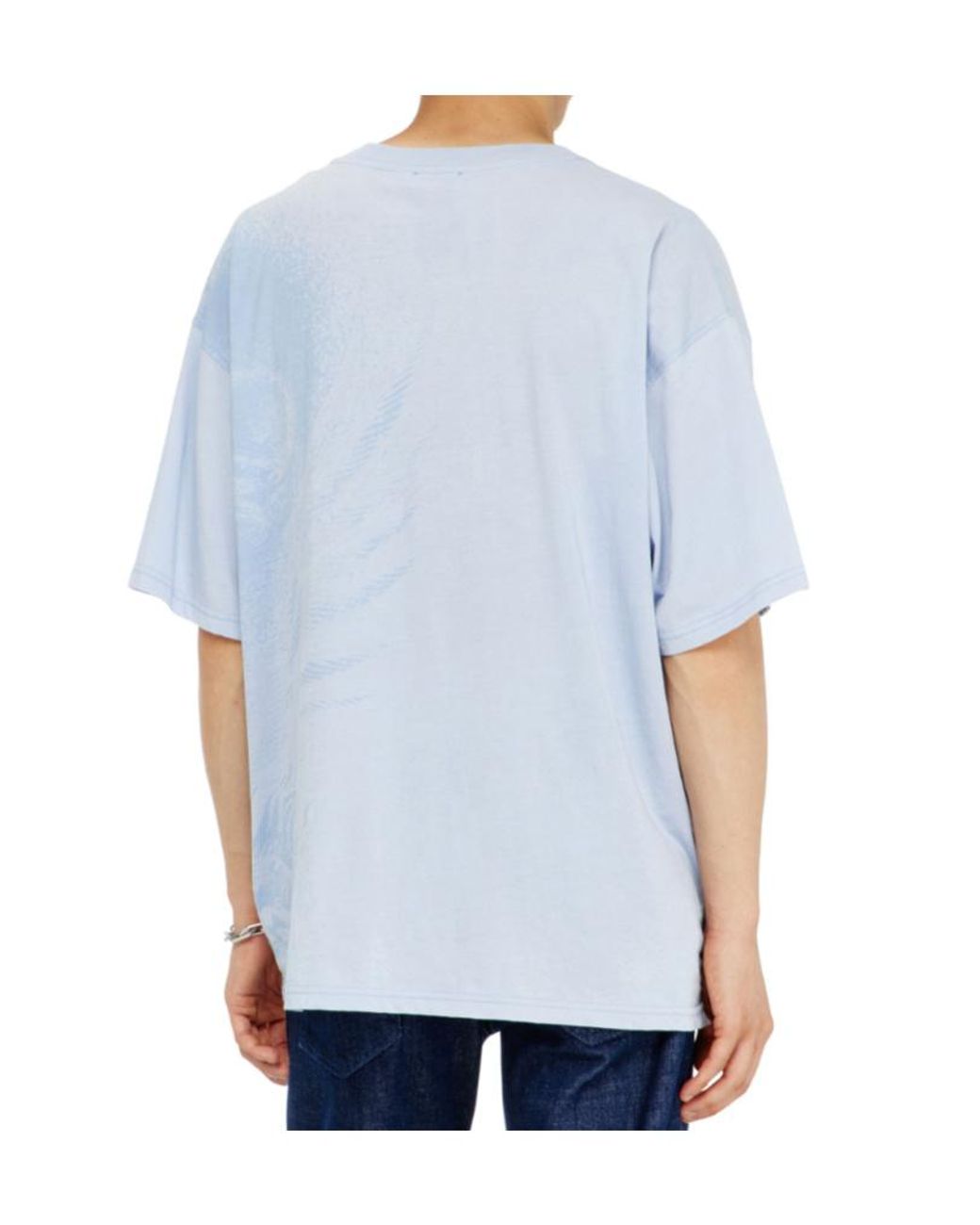 DIESEL Blue Pigment Printed Relaxed T-Shirt for men