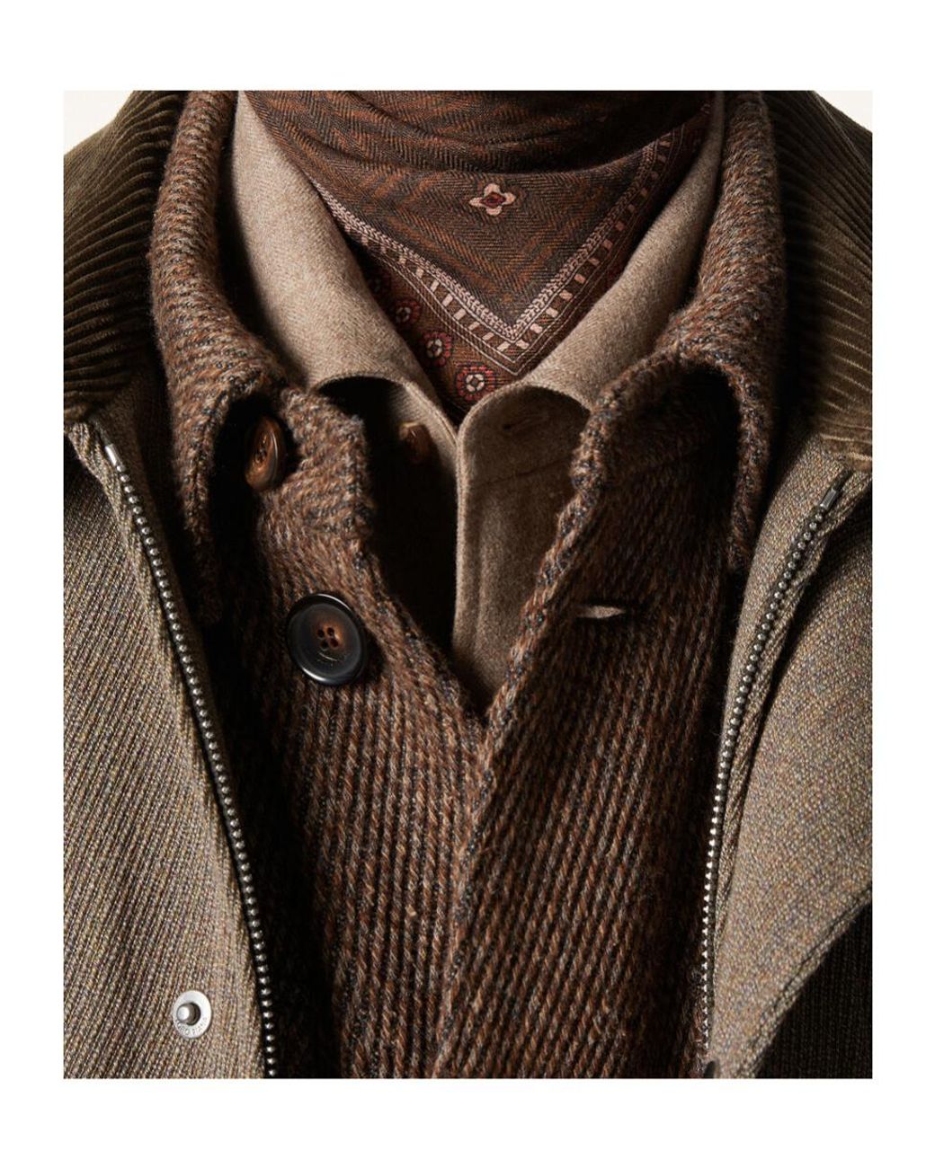 Loro Piana Brown Henry Foulard 60 X 60 for men