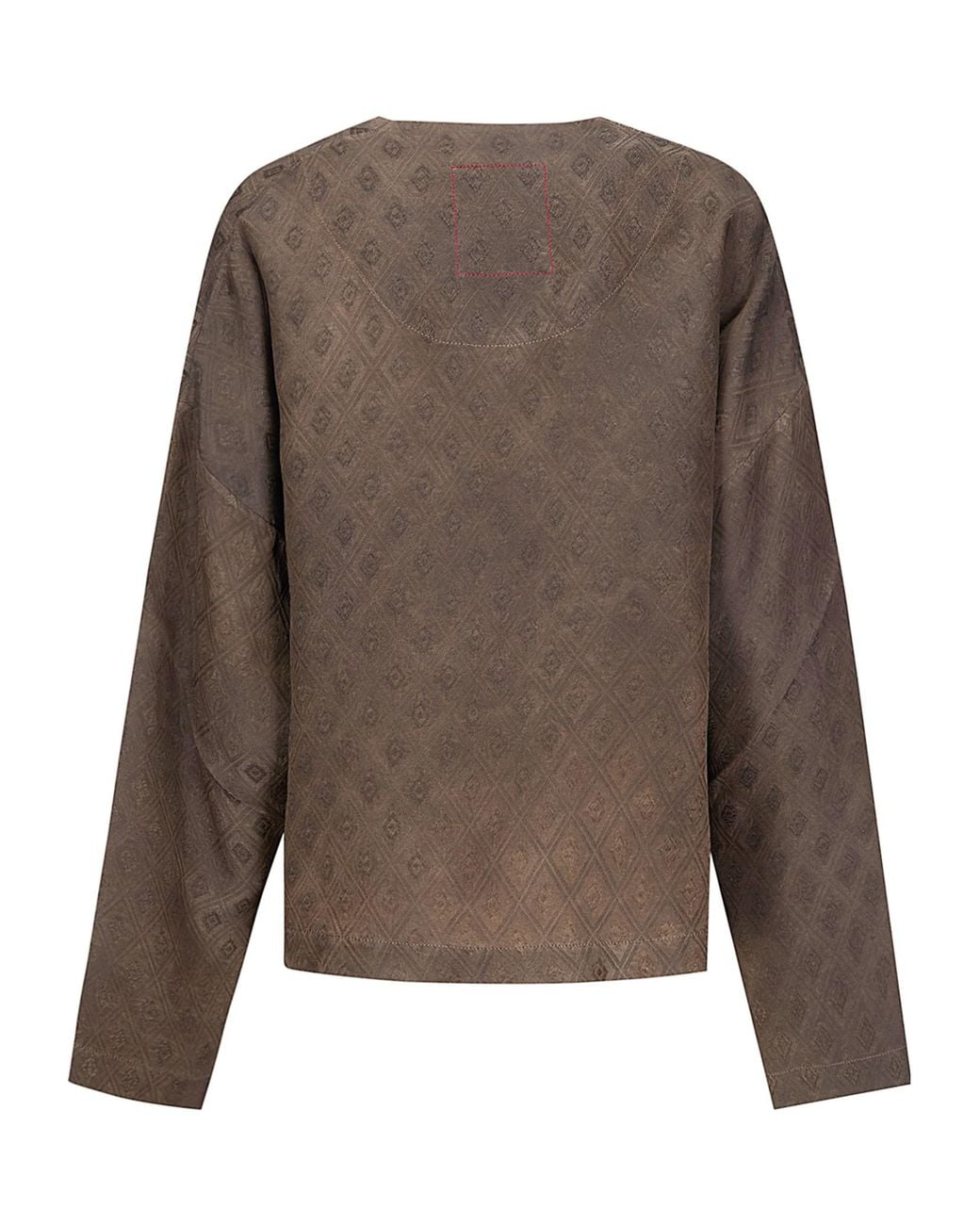 Uma Wang Brown Long-Sleeved Jacquard Cardigan