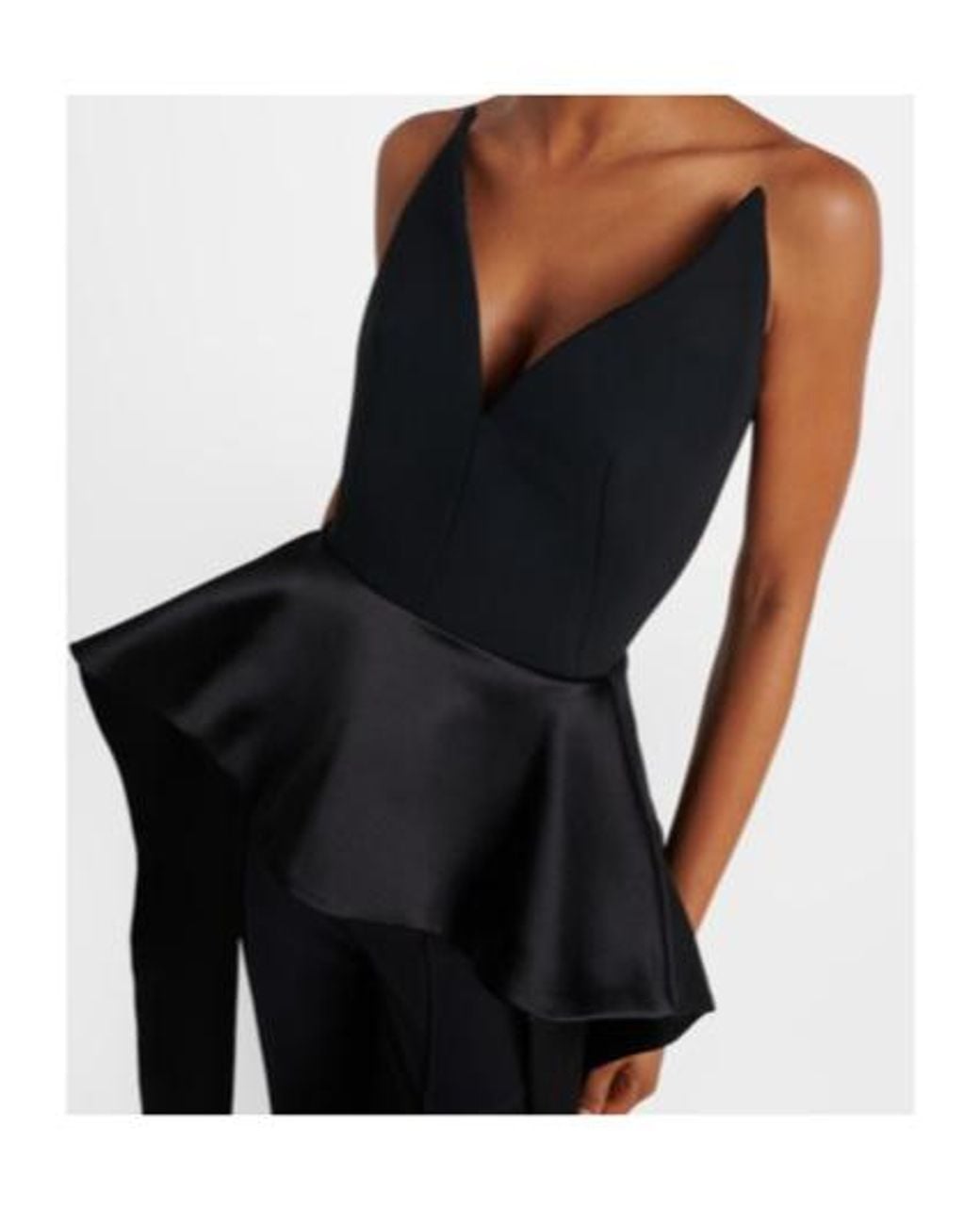 Maticevski Black Frame Peplum Satin Top