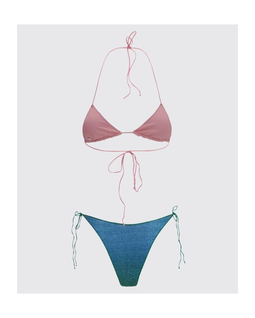 Oseree White Oséree Two-Toned Glitter Lumiere Bikini