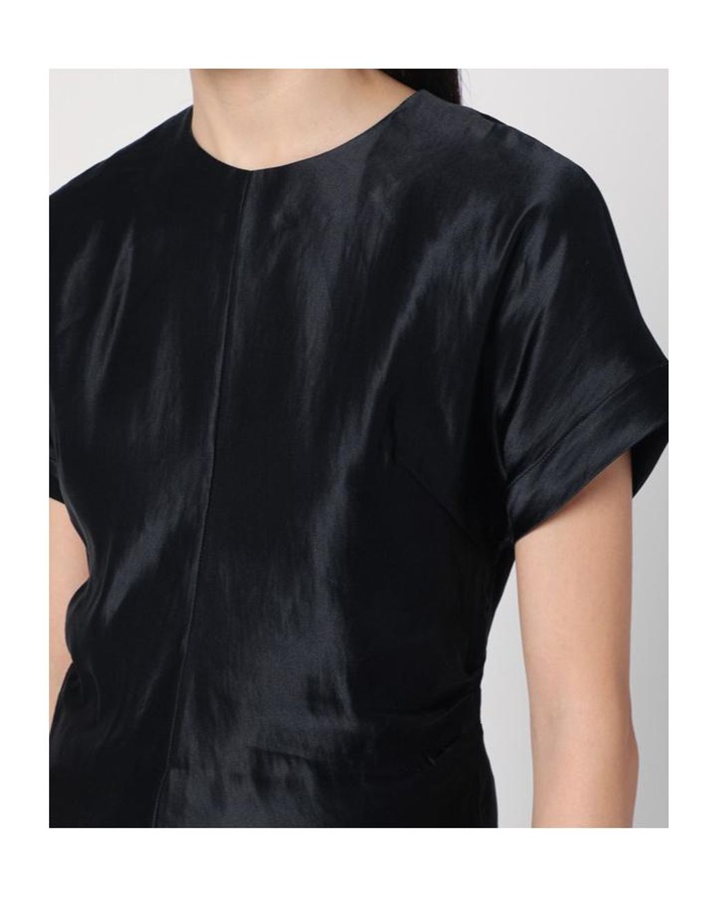 Loulou de Saison Black Peroli Silk-Blend Top