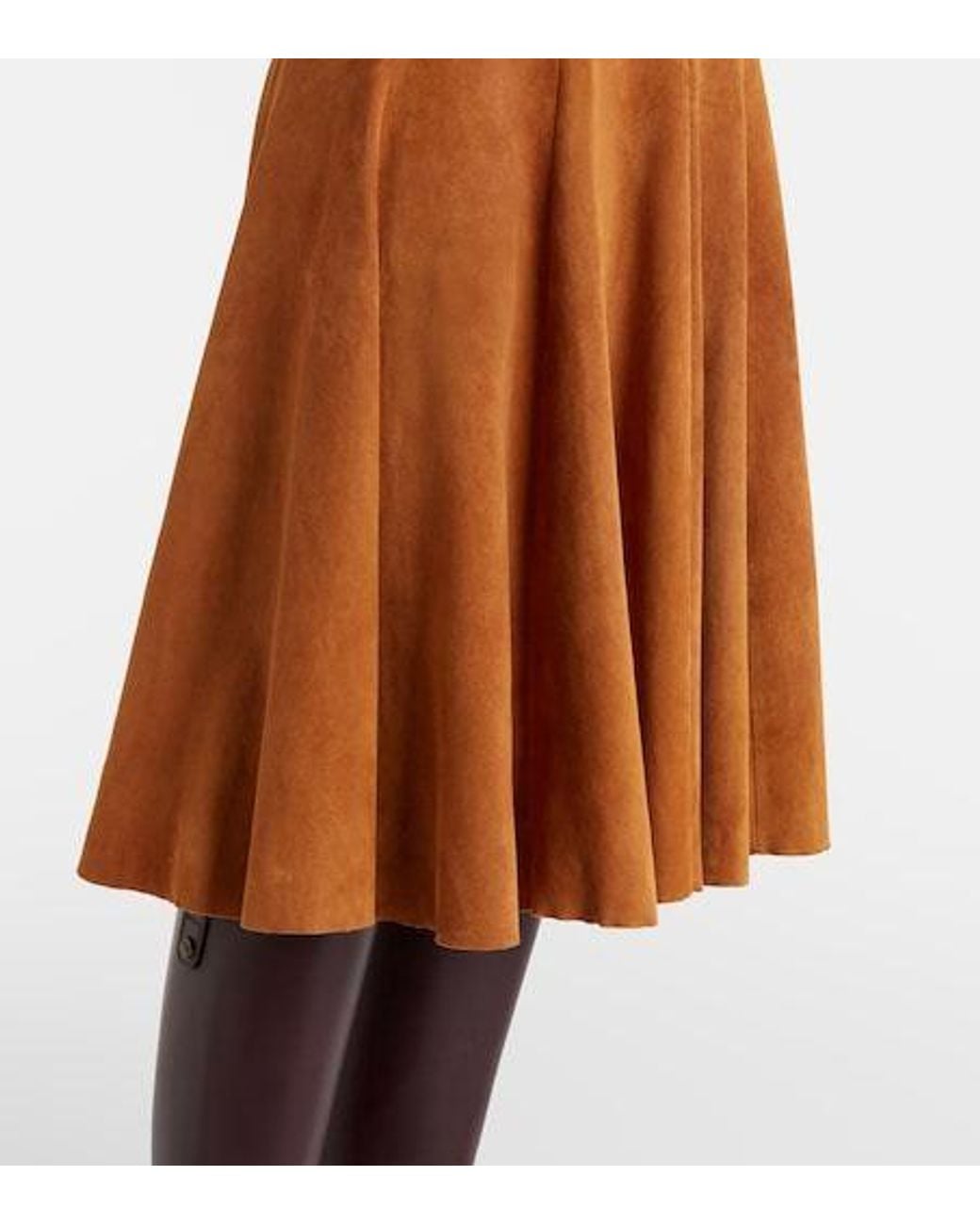 Stouls Brown Sabrina Suede Midi Skirt