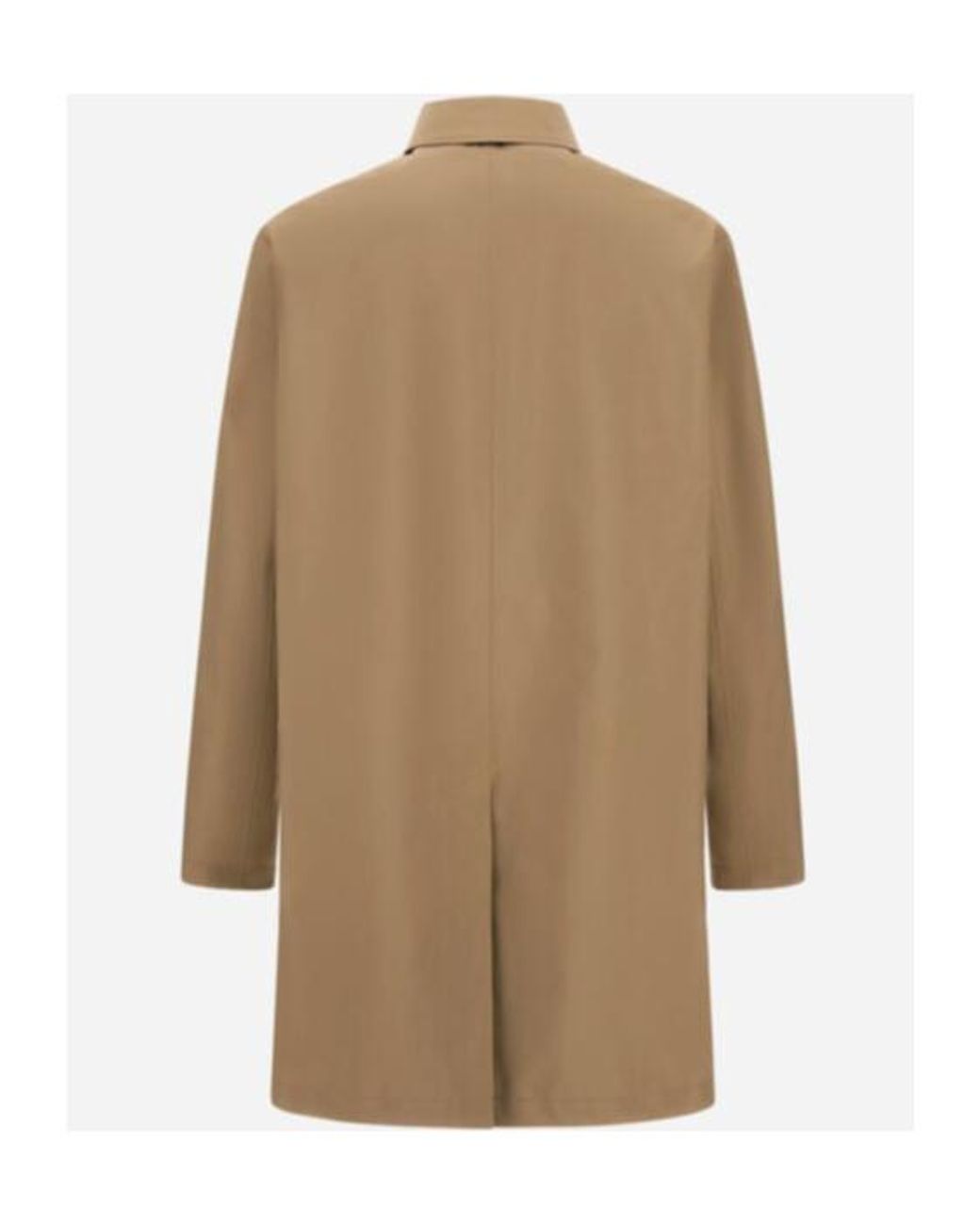 Herno Natural Long-Sleeved Buttoned Raincoat for men