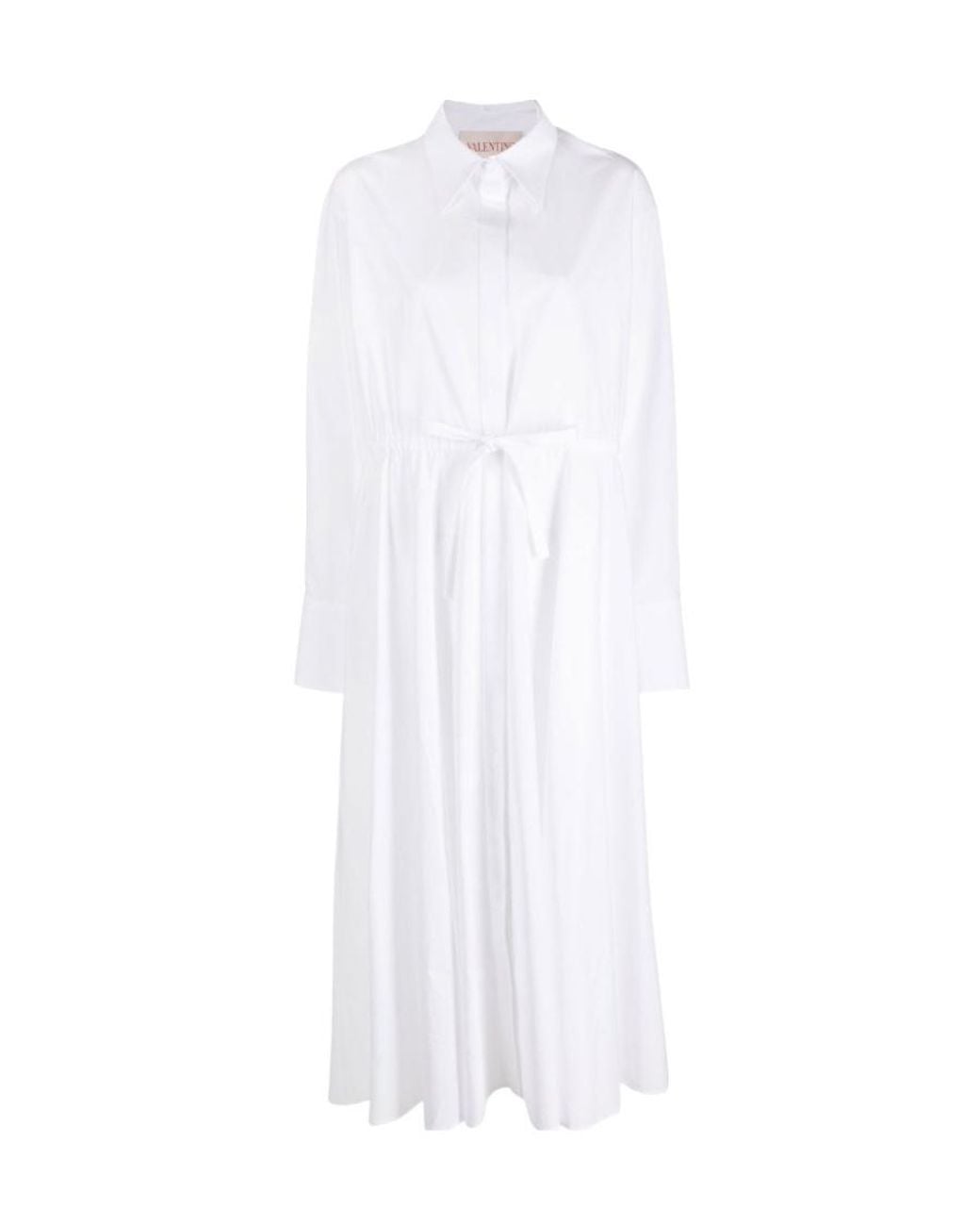 Valentino White Lapel Shirt Dress