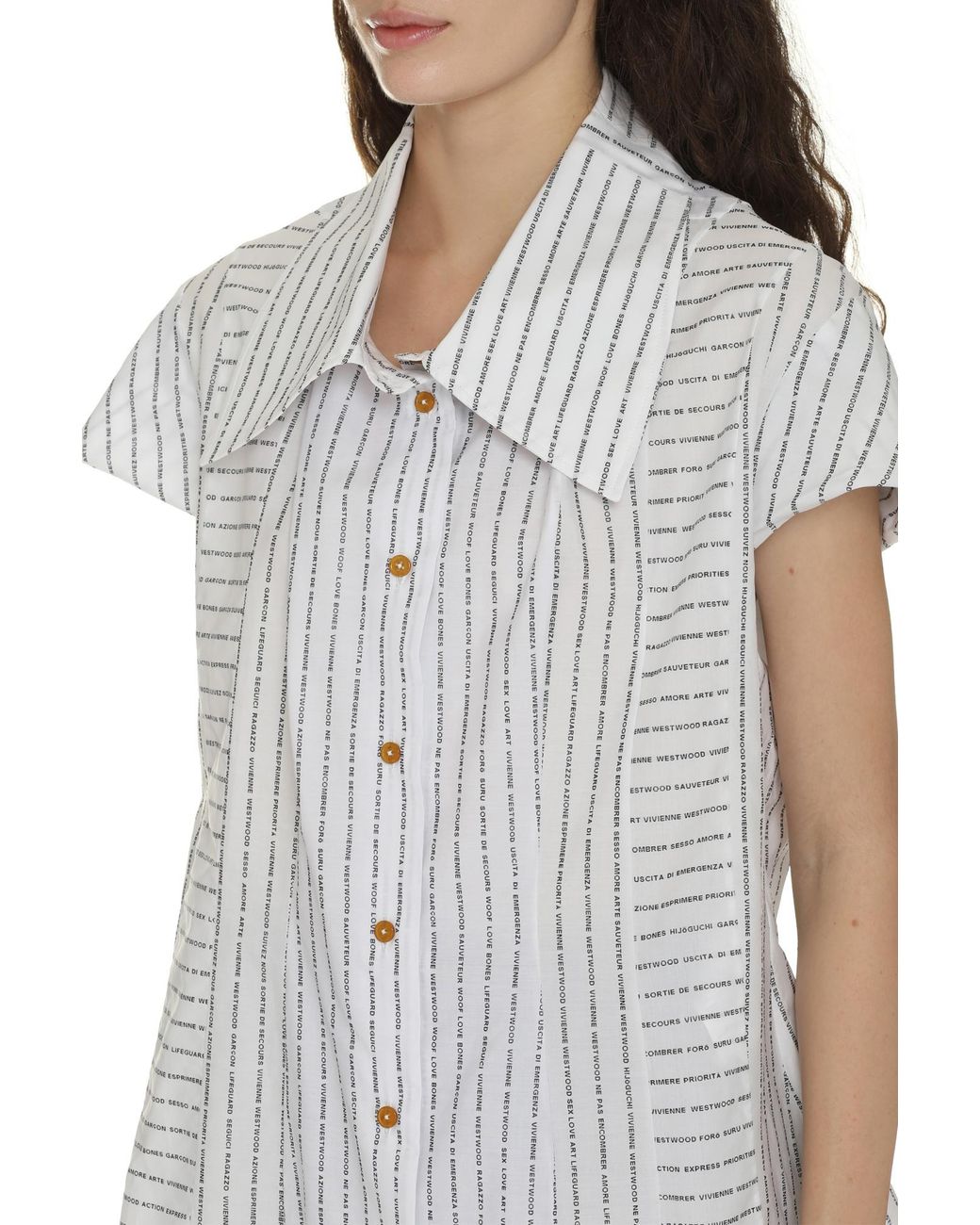 Vivienne Westwood White Striped Short-Sleeved Shirt