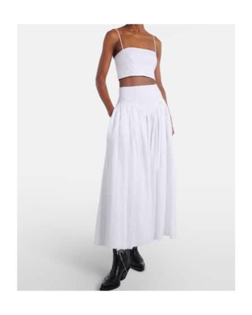 Gabriela Hearst White Linen Crop Top