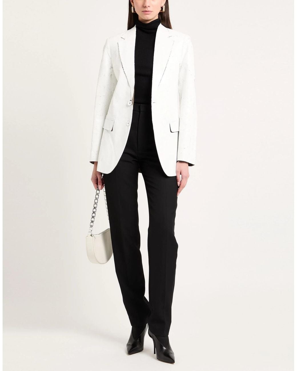 MM6 by Maison Margiela White Single-Breasted Suit Jacket
