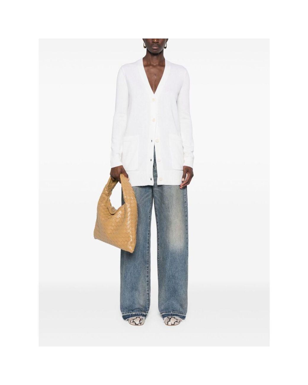 Max Mara White Long-Sleeved Cardigan